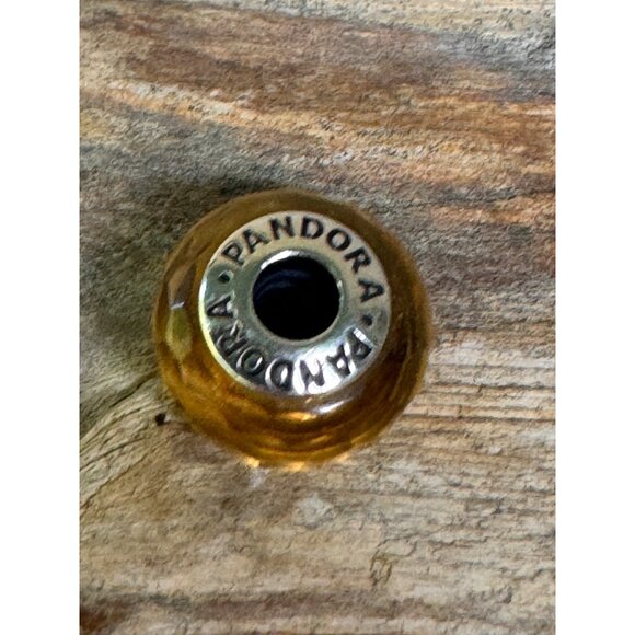 Pandora Golden Faceted Murano Glass Bead Charm S925ALE #791629 - Picture 4 of 6